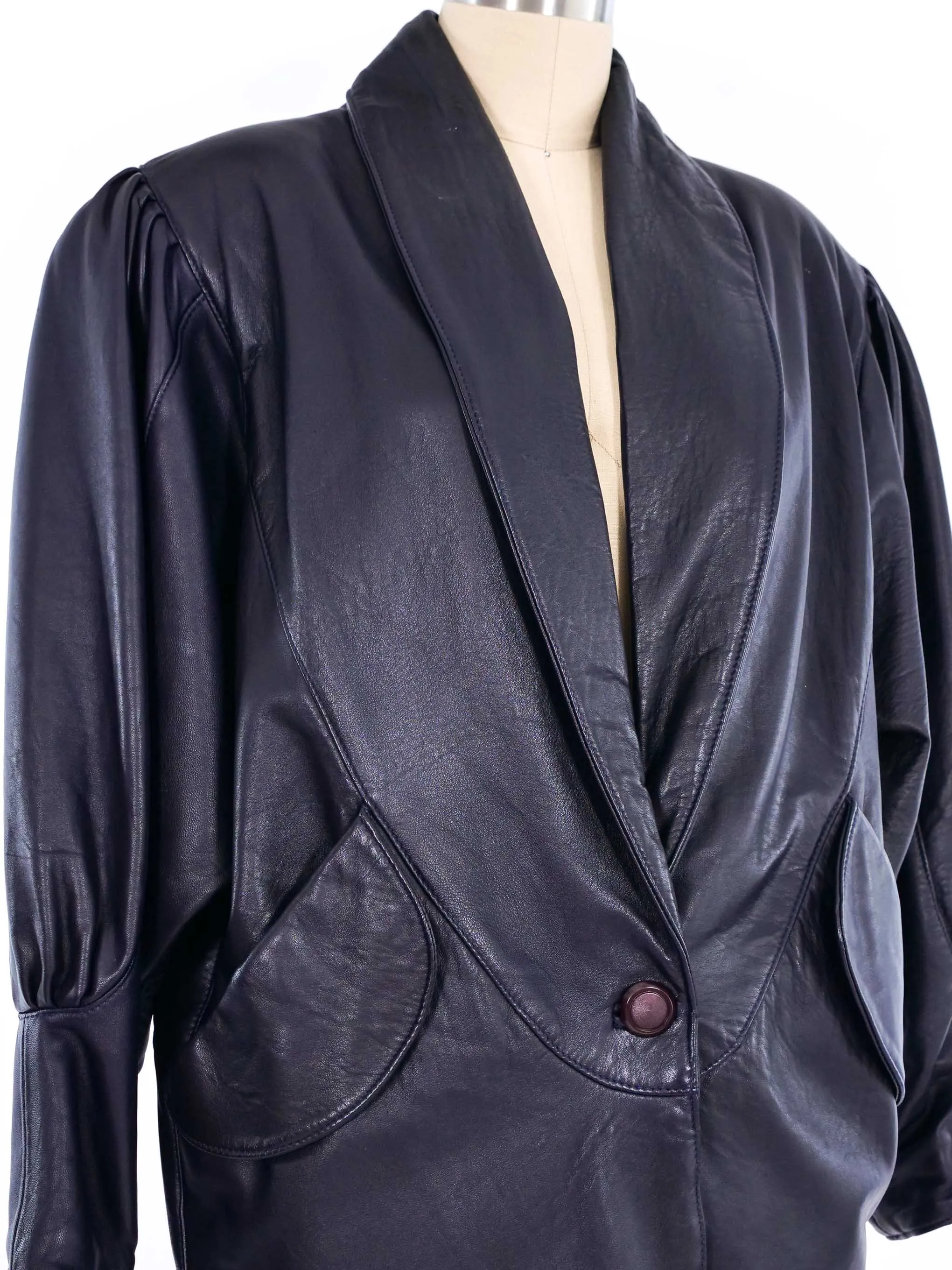 1980s Leather Blazer