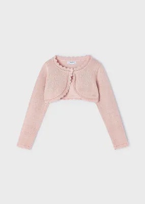 320 - Basic knit bolero for girl - pink