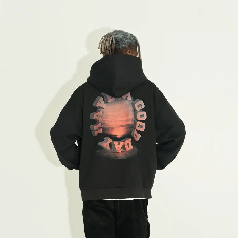 3D Circle Sunset Hoodie