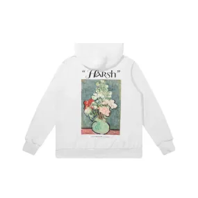 Abstract Floral Print Hoodie