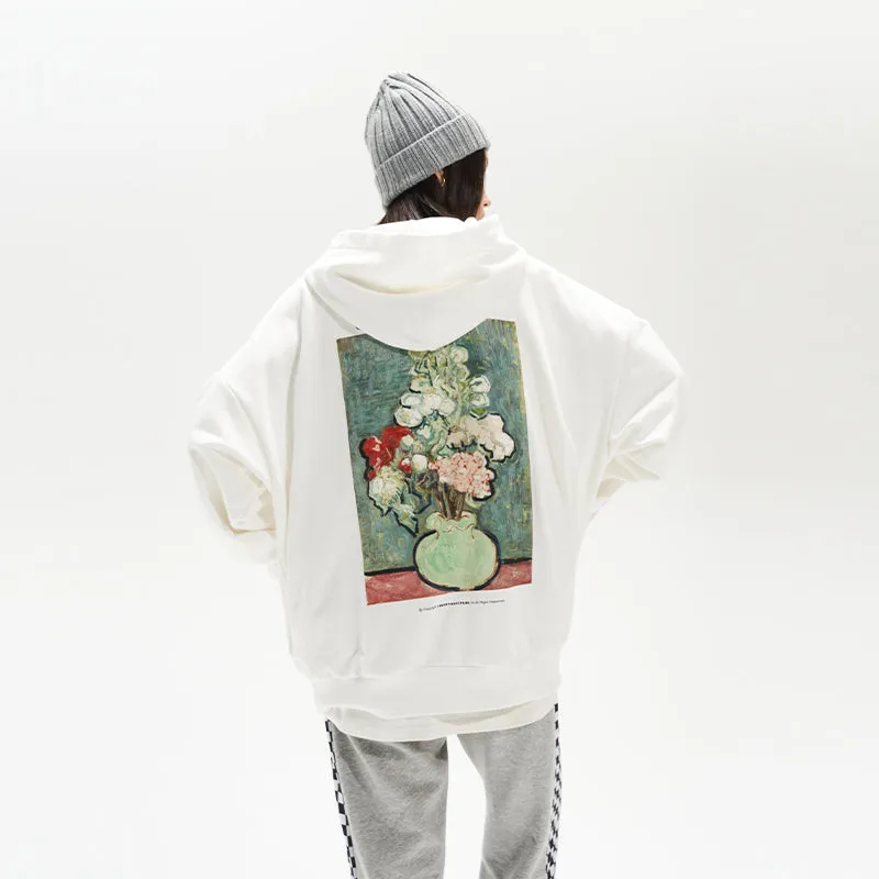 Abstract Floral Print Hoodie