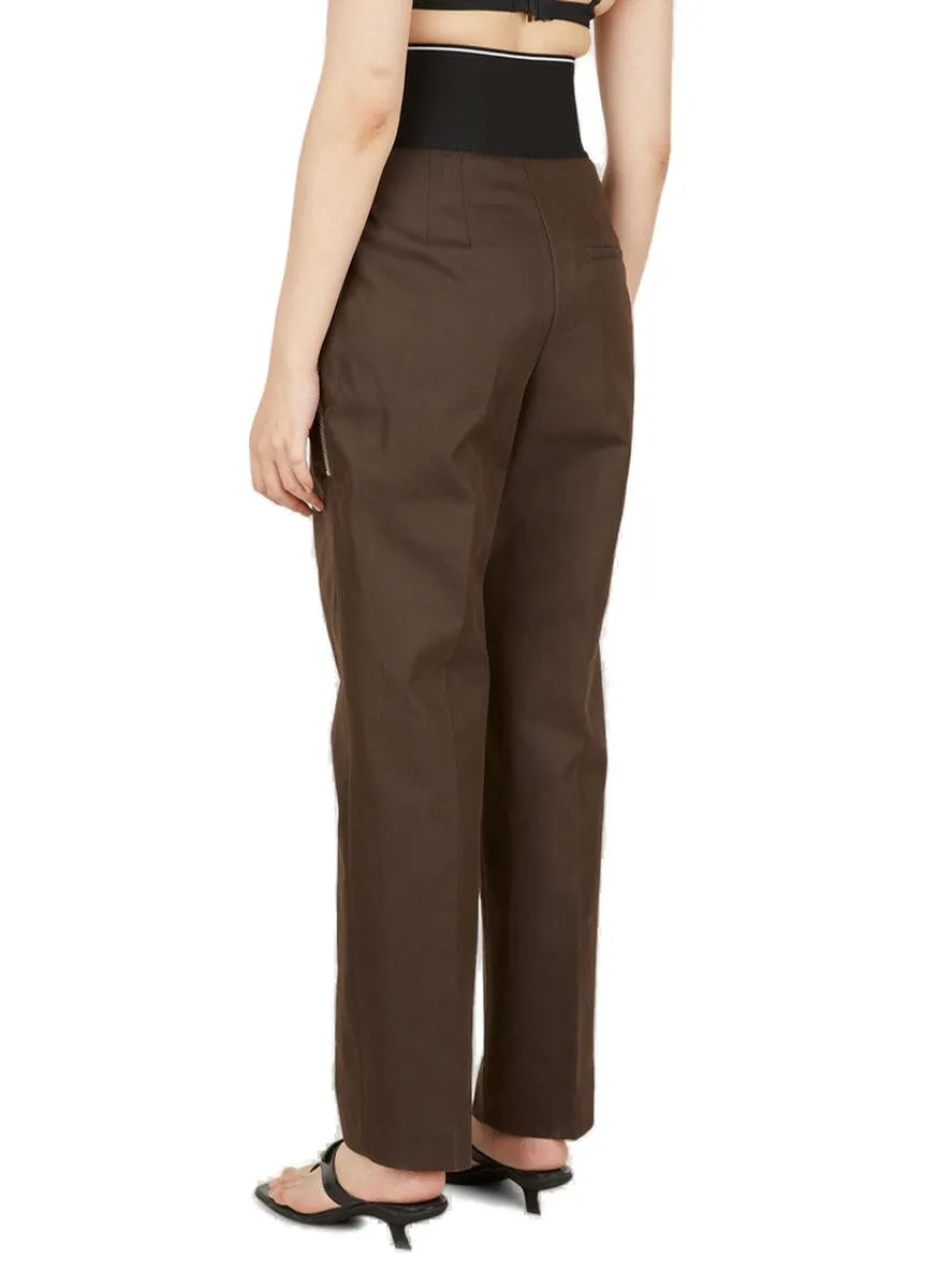 Alexander Wang Logo Detailed Straight Leg Trousers