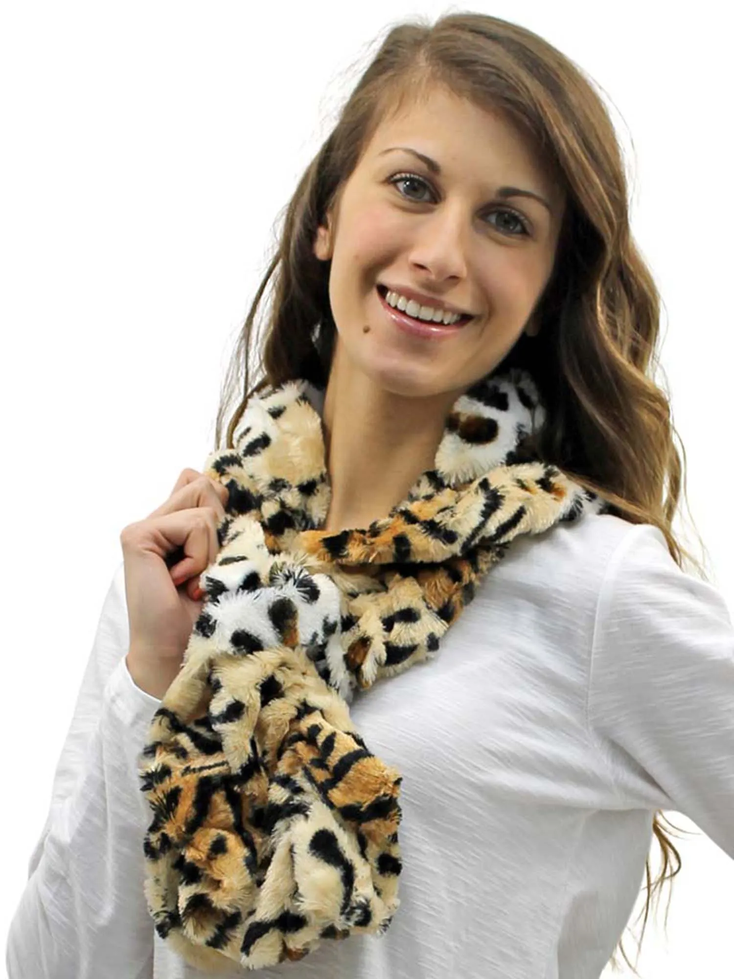 Animal Print Faux Fur Neck Scarf