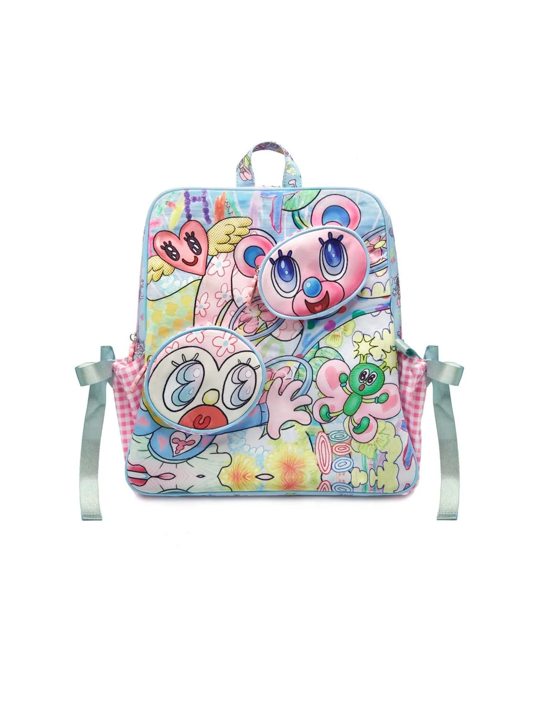 Animal Three-dimensional Pocket Plaid Print Backpack