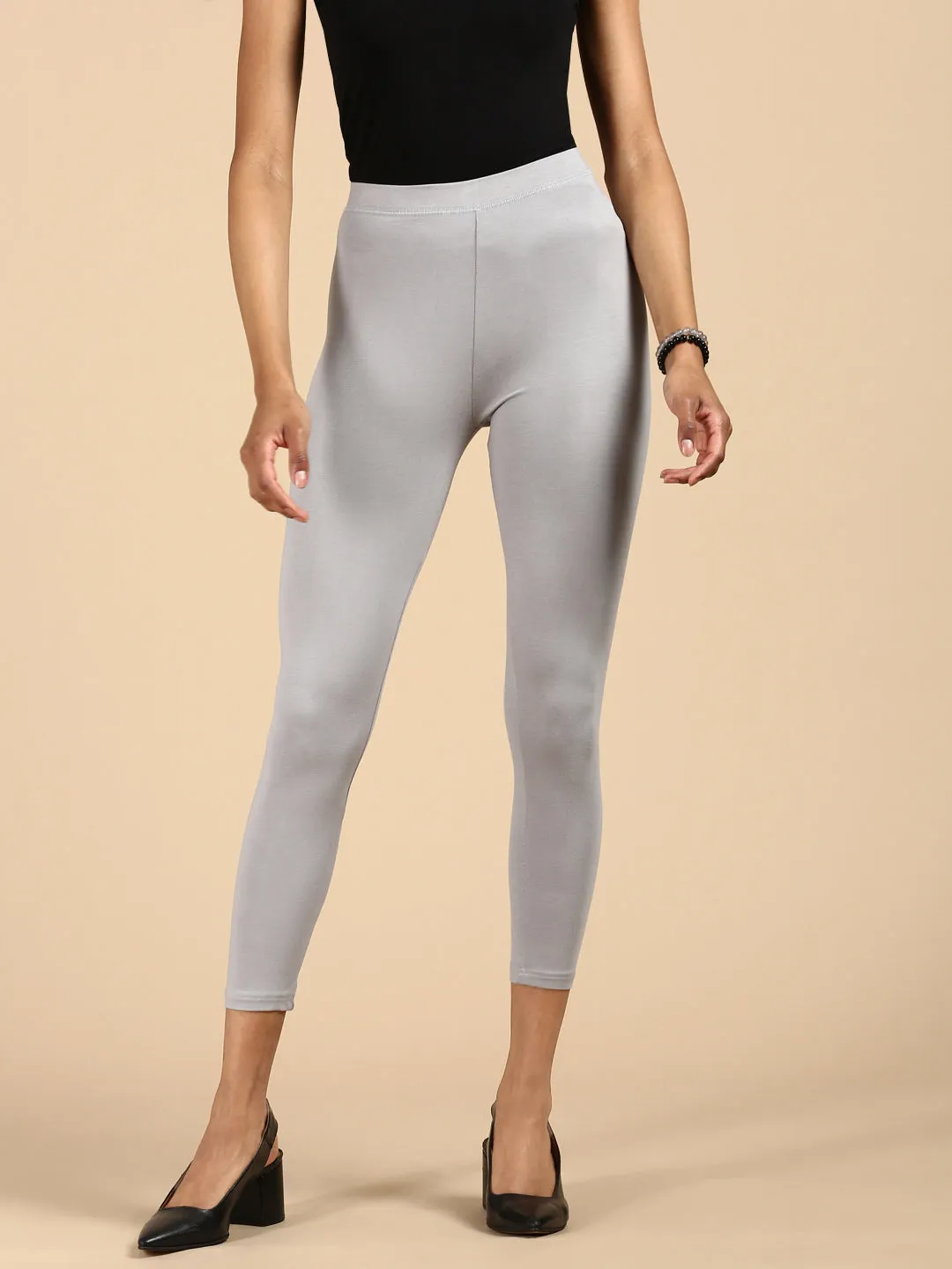 Ankle Length Leggings Viscose-Light Grey