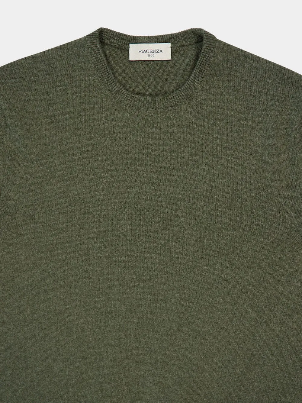 Army Green Cashmere Crewneck Sweater