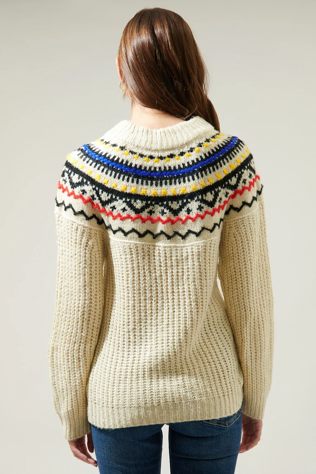 Aurelia Fair Isle Mock Neck Sweater