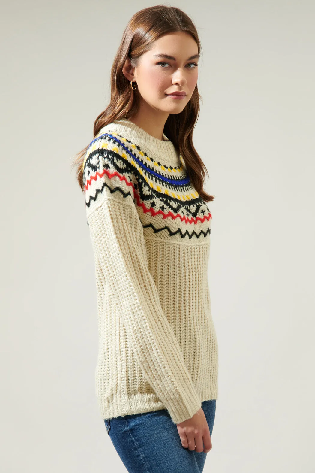 Aurelia Fair Isle Mock Neck Sweater