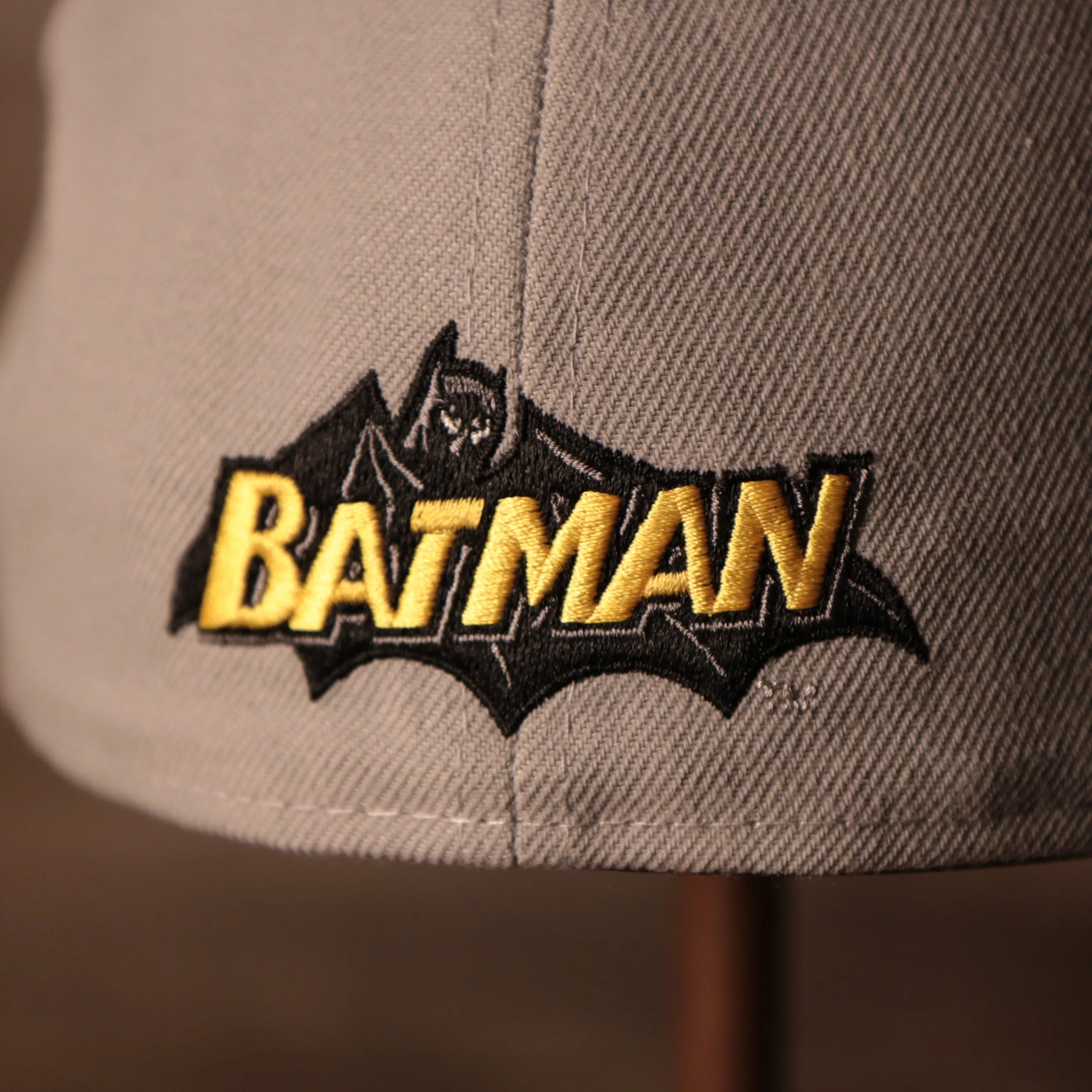 Batman Grey Bottom Fitted Cap | Batman Superhero Gray Bottom Fitted Hat