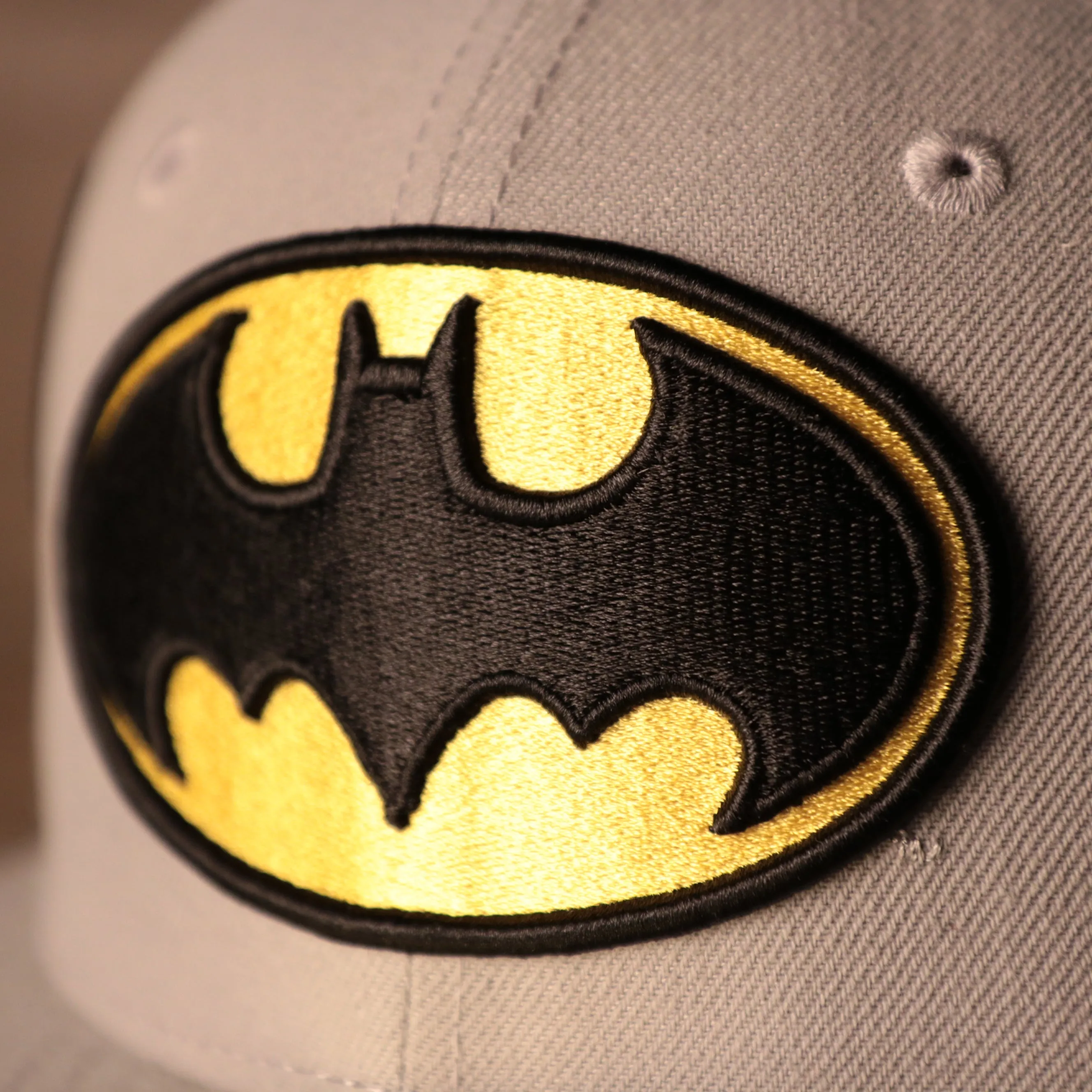 Batman Grey Bottom Fitted Cap | Batman Superhero Gray Bottom Fitted Hat