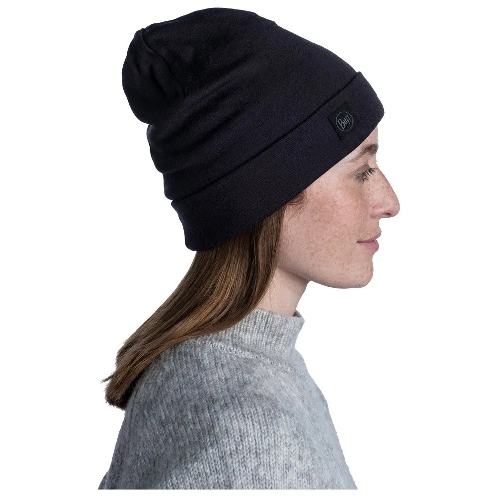 Beanies Buff ---Merino Heavyweight Beanie Solid Black