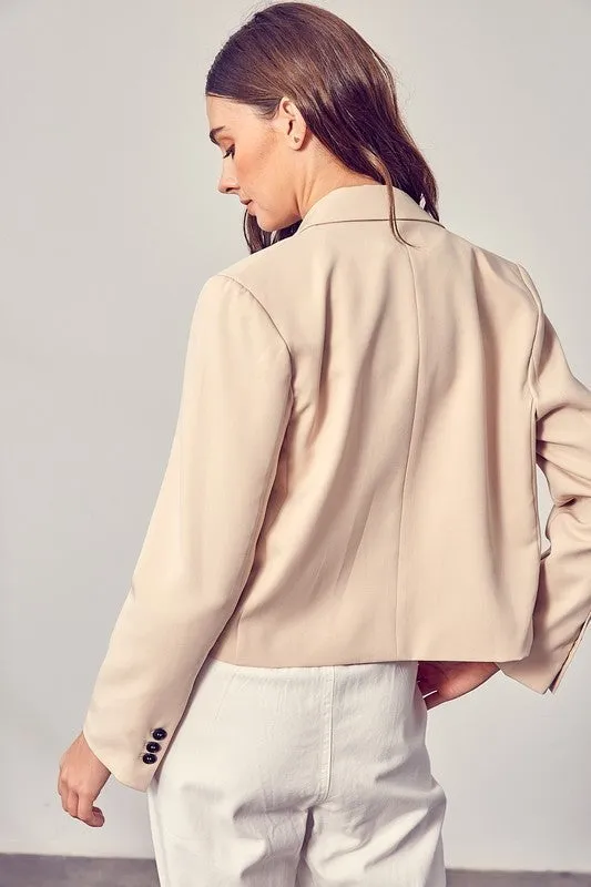 Beanys Cropped Blazer - Beige