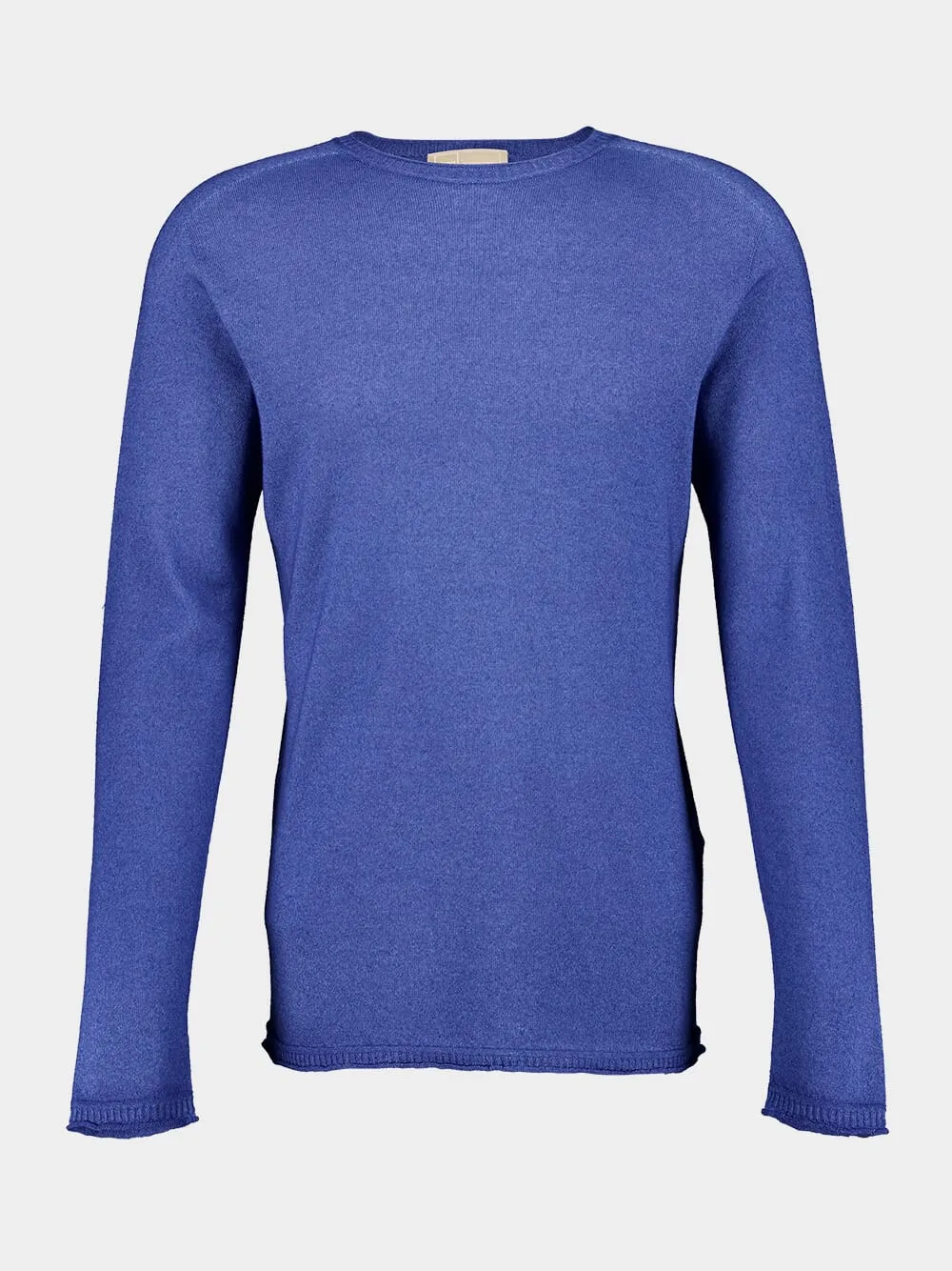 Blue Cashmere C-Neck Sweater