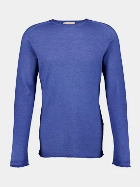 Blue Cashmere C-Neck Sweater