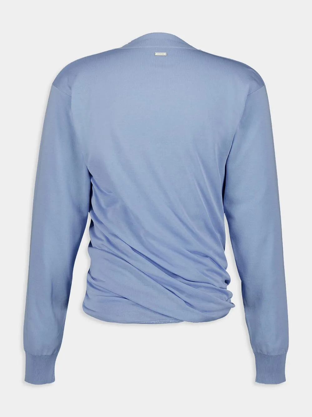 Blue Cotton Layered Sweater