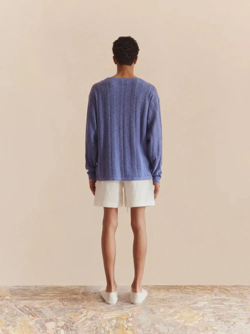 Blue Linen Cotton Sweater