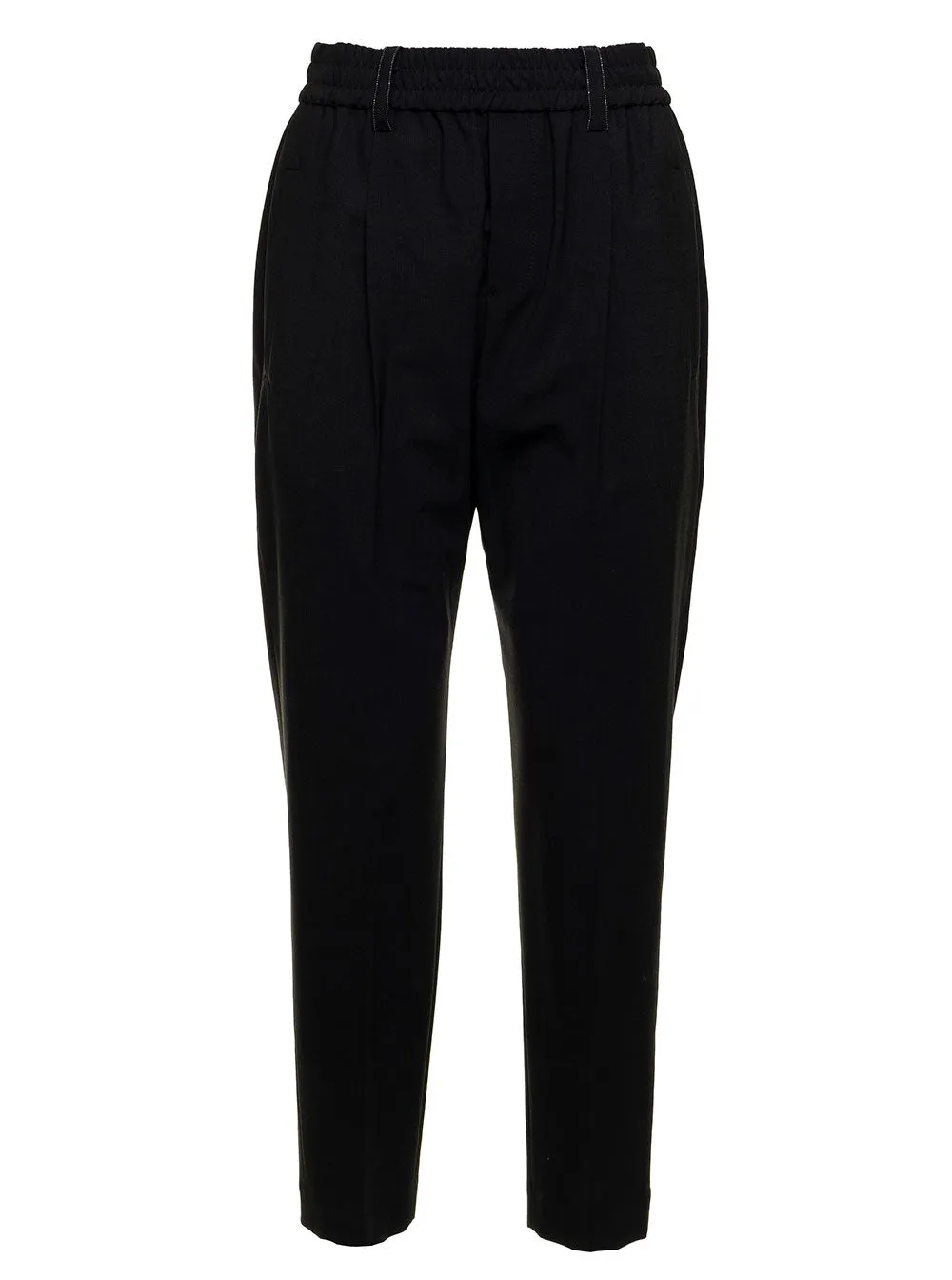 Brunello Cucinelli Elastic Waistband Straight Leg Trousers