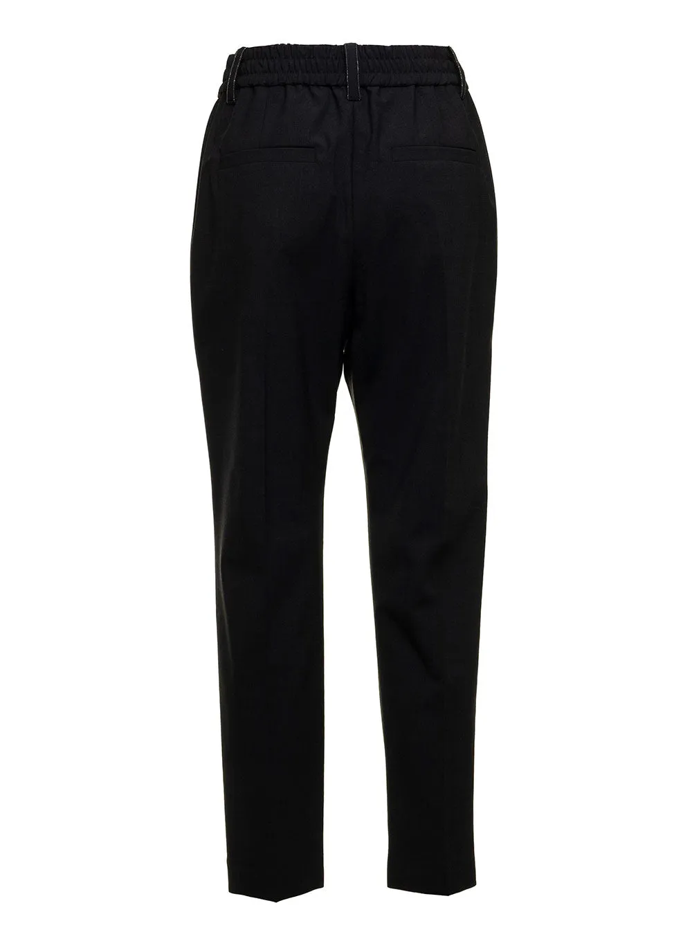 Brunello Cucinelli Elastic Waistband Straight Leg Trousers