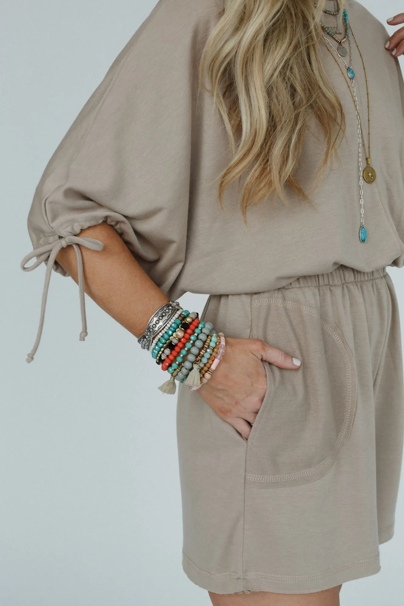 Carolina Comfy Romper - Taupe