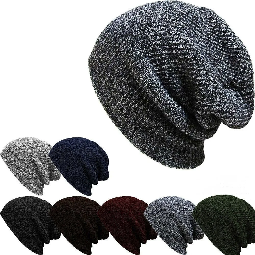 Casual Style Knitted Warm Baggy Bonnet Beanies for Women & Men