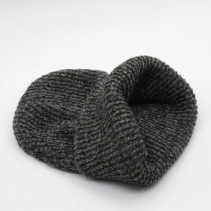 Casual Style Knitted Warm Baggy Bonnet Beanies for Women & Men