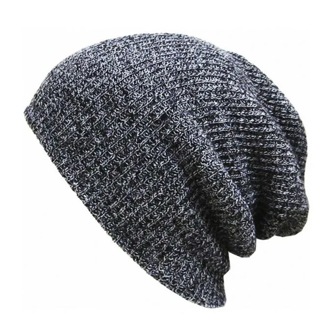 Casual Style Knitted Warm Baggy Bonnet Beanies for Women & Men