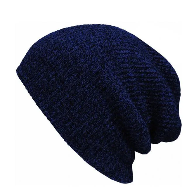 Casual Style Knitted Warm Baggy Bonnet Beanies for Women & Men