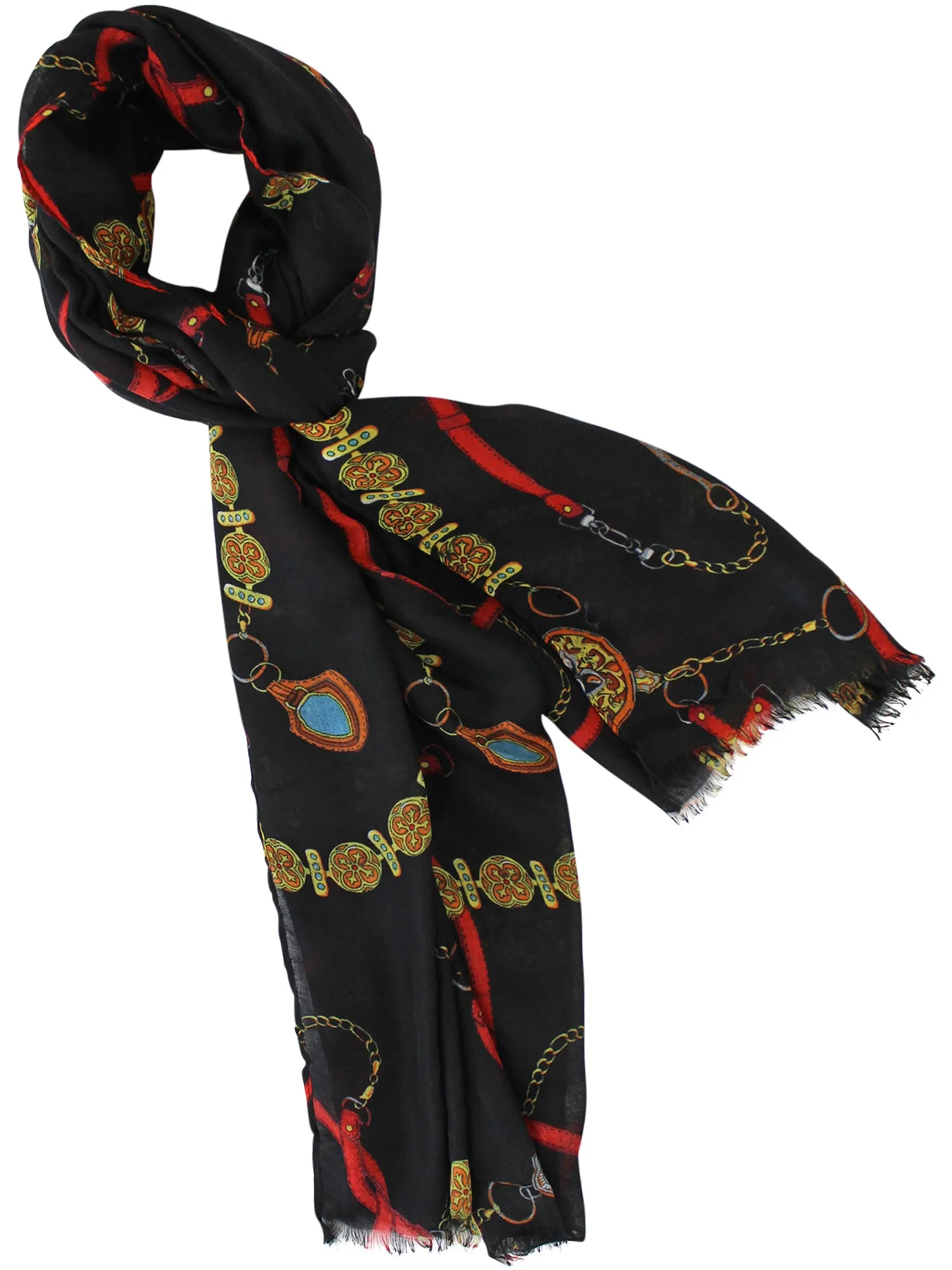 Chains & Belts Designer Print Shawl Wrap Scarf