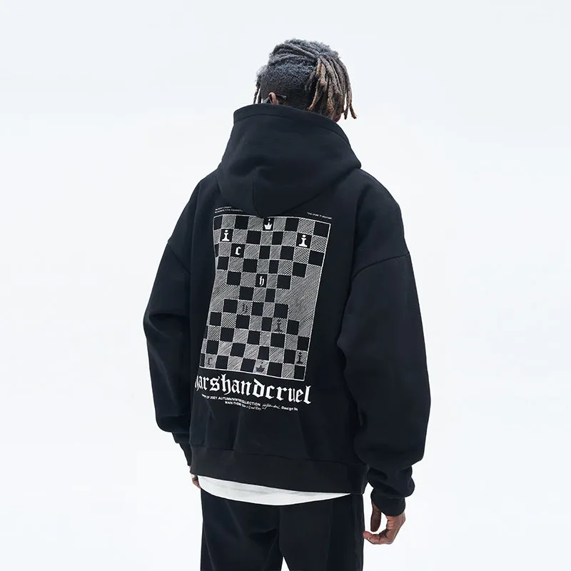 Checkerboard Loose Hoodie