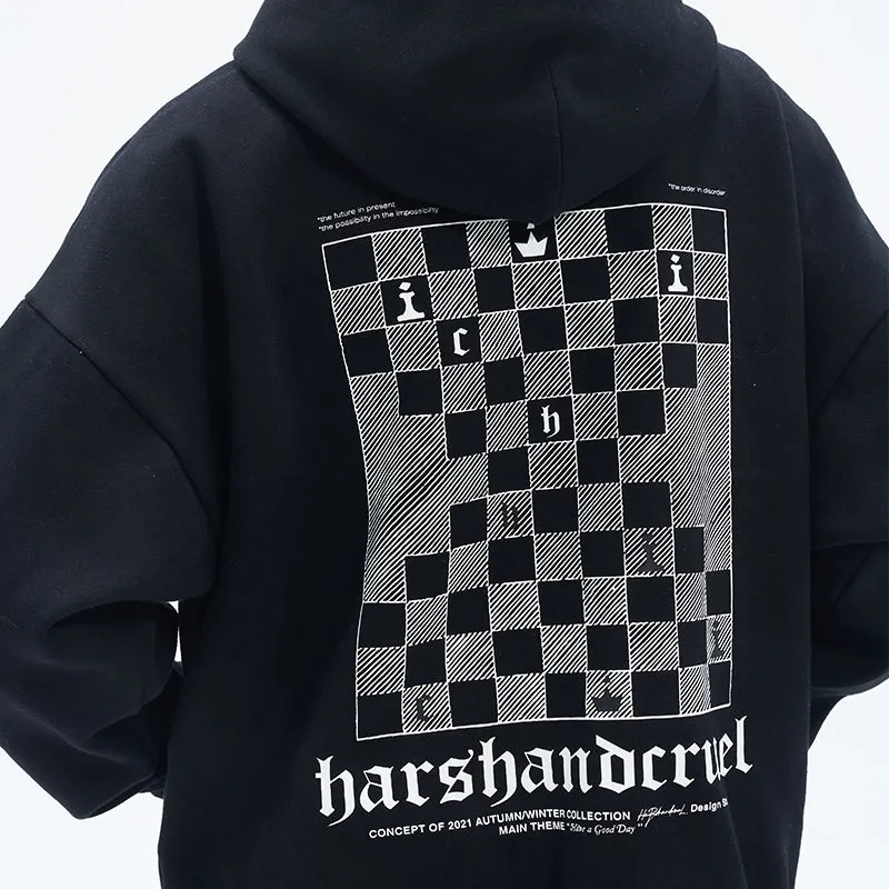 Checkerboard Loose Hoodie