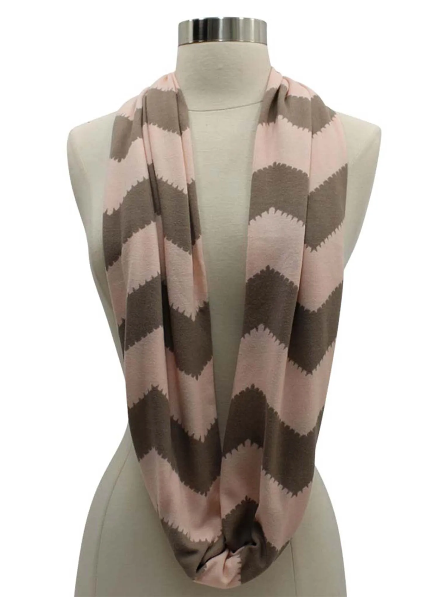 Chevron Jersey Knit Infinity Scarf