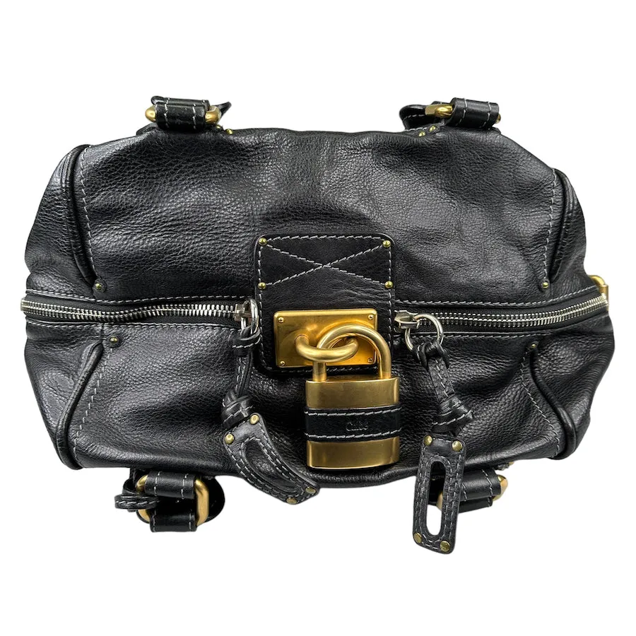 CHLOE BLACK LEATHER PADDINGTON BAG 838W3H