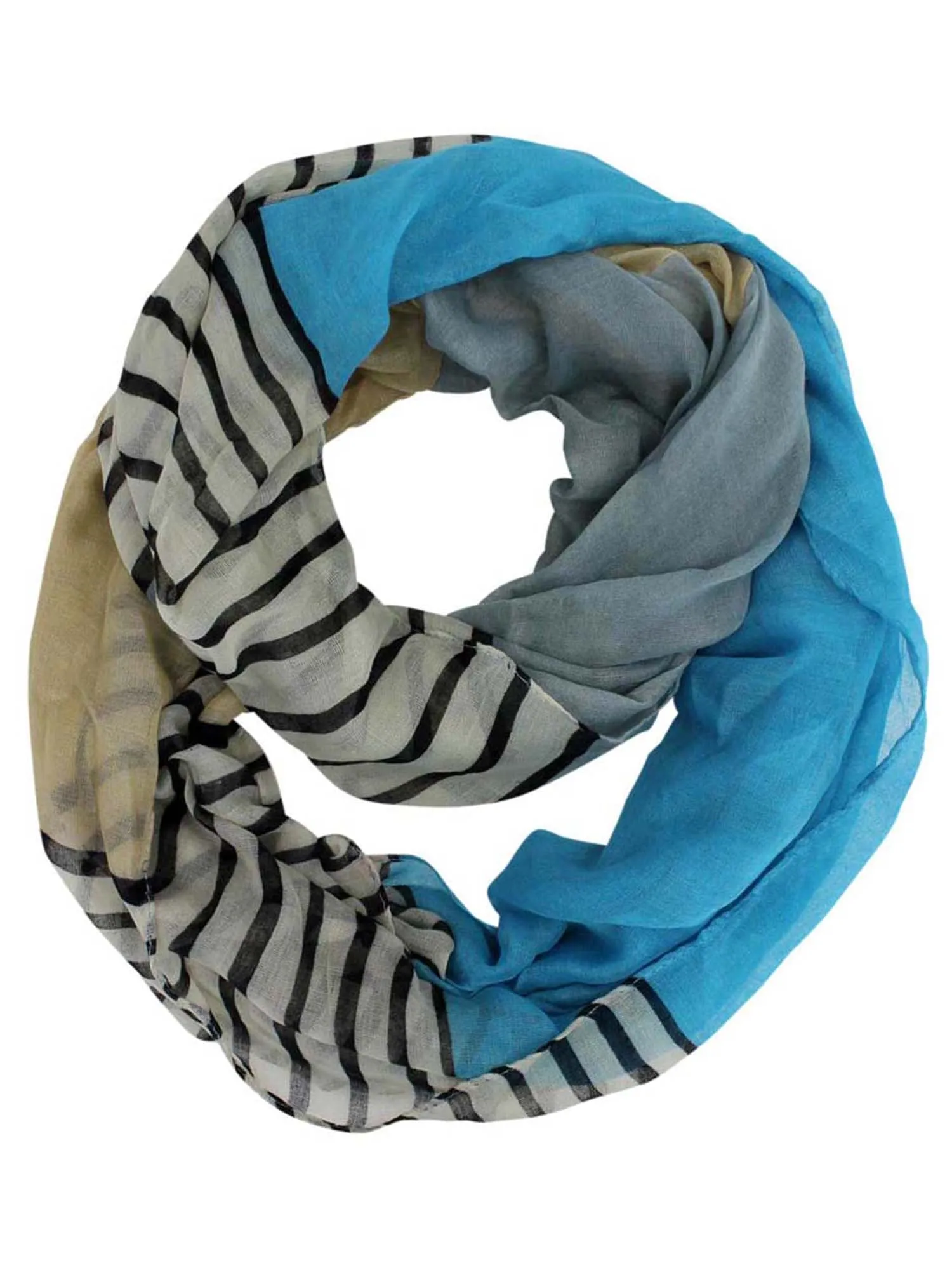 Color Block Striped Infinity Scarf