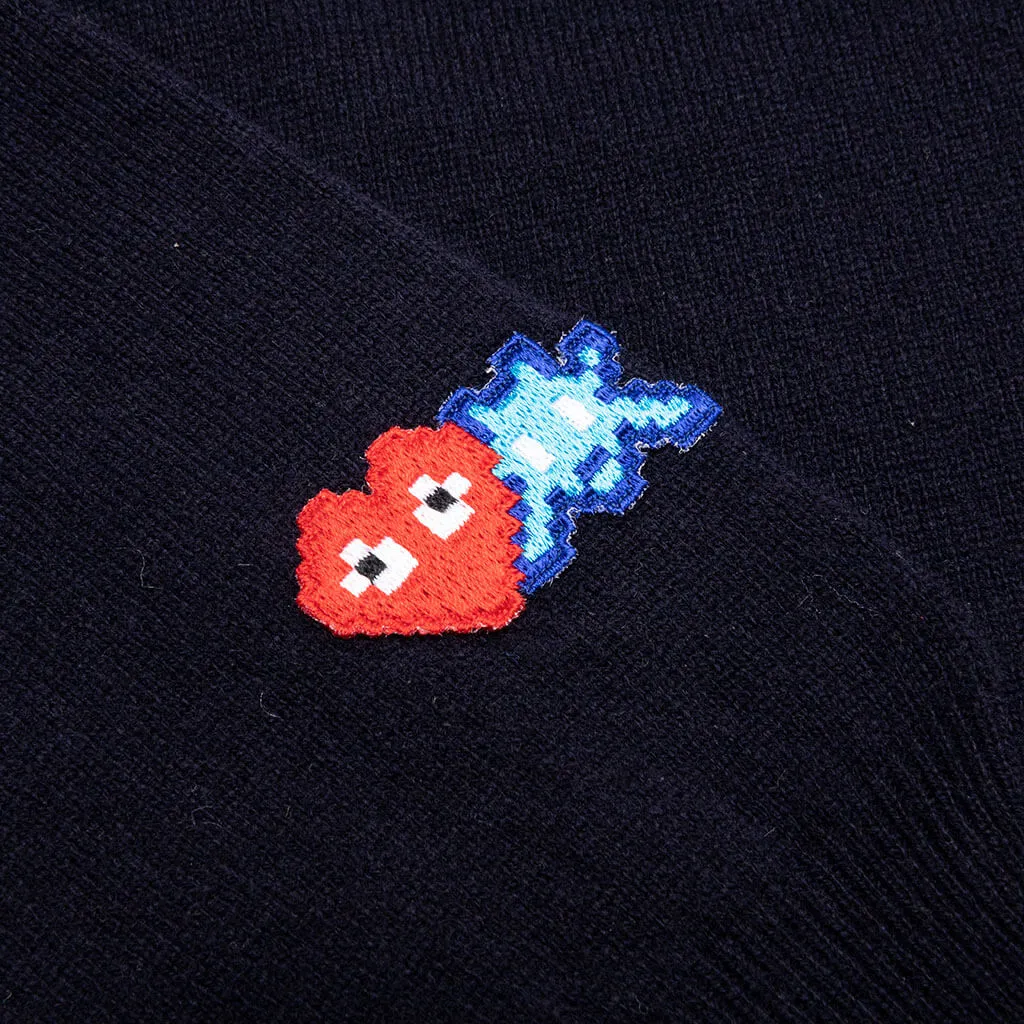 Comme des Garcons PLAY x the Artist Invader Button Cardigan - Navy