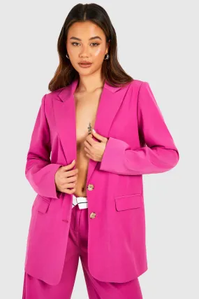 Contrast Button Oversized Mansy Blazer