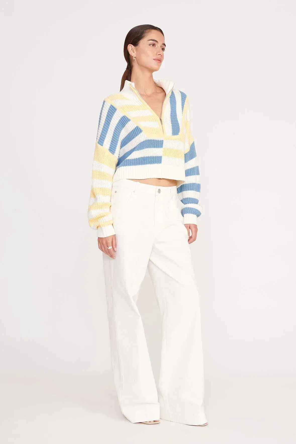 Cropped Hampton Sweater - Buttercup Seashore