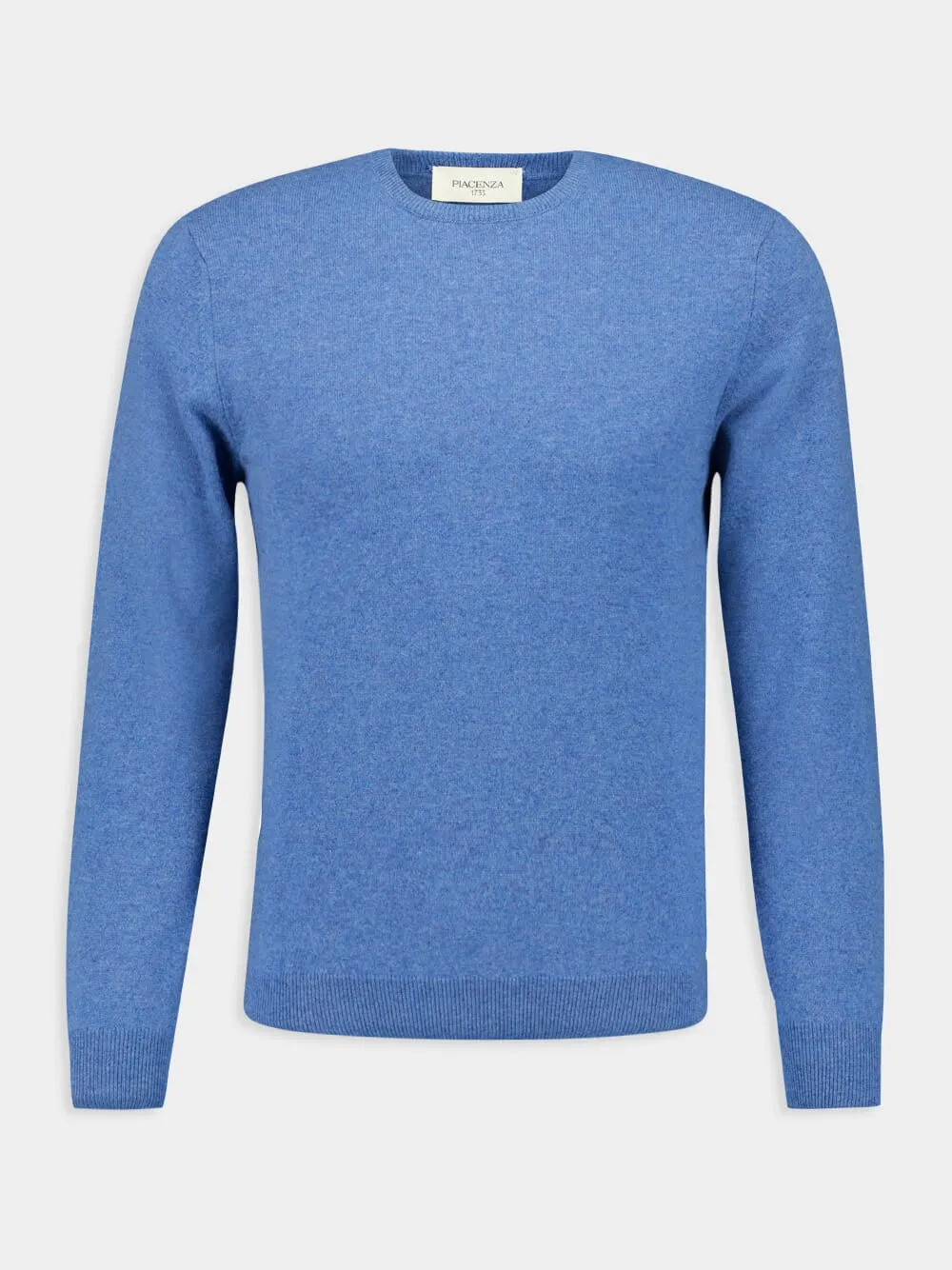 Denim Blue Cashmere Crewneck Sweater