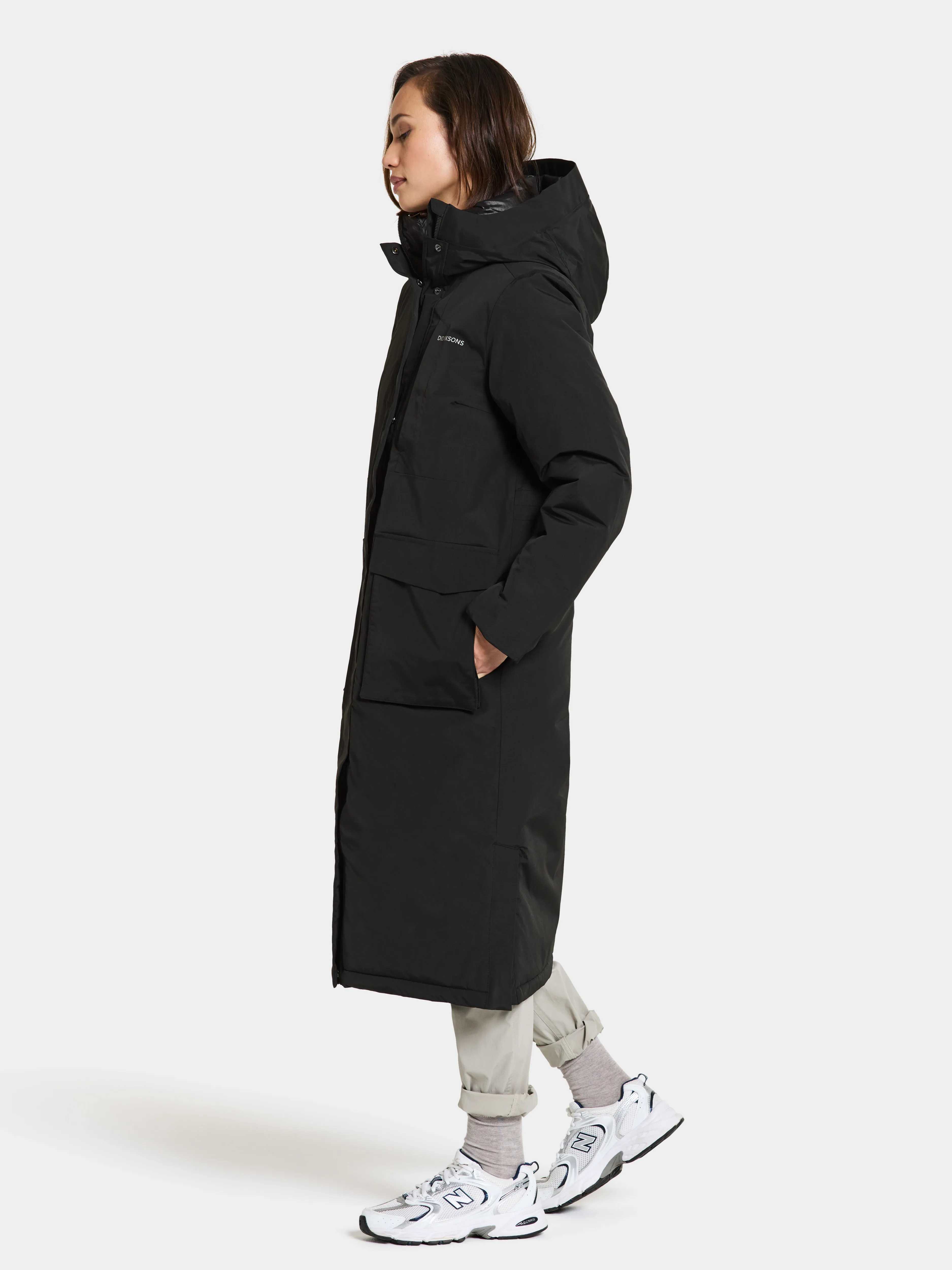 Didriksons Women's Leya Parka Long 3 Black | Buy Didriksons Women's Leya Parka Long 3 Black here | Outnorth