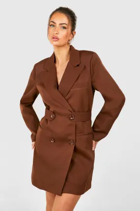 Double Breasted Shaped Waist Blazer Dress