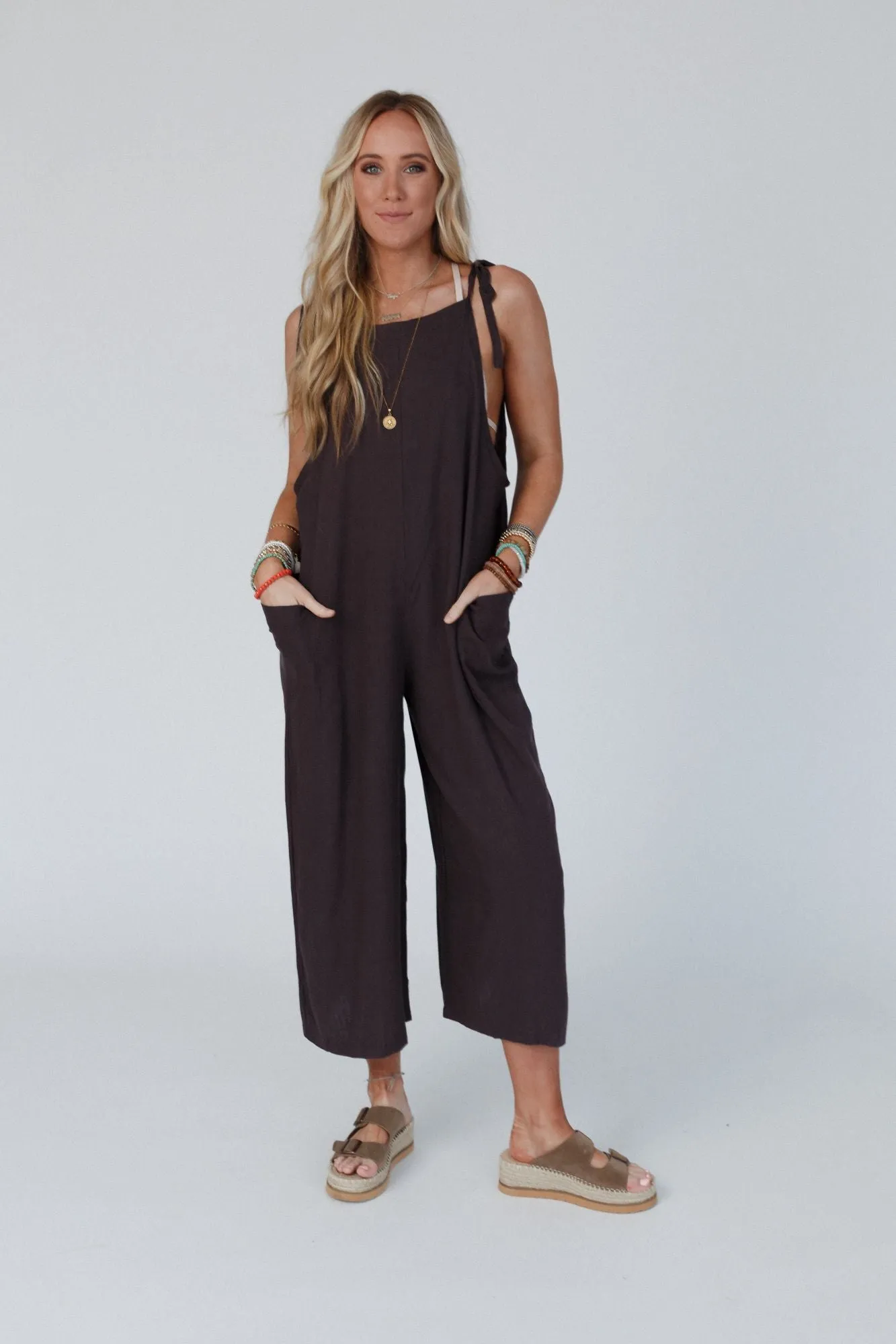 Easy Road Wide Leg Jumpsuit - Ash