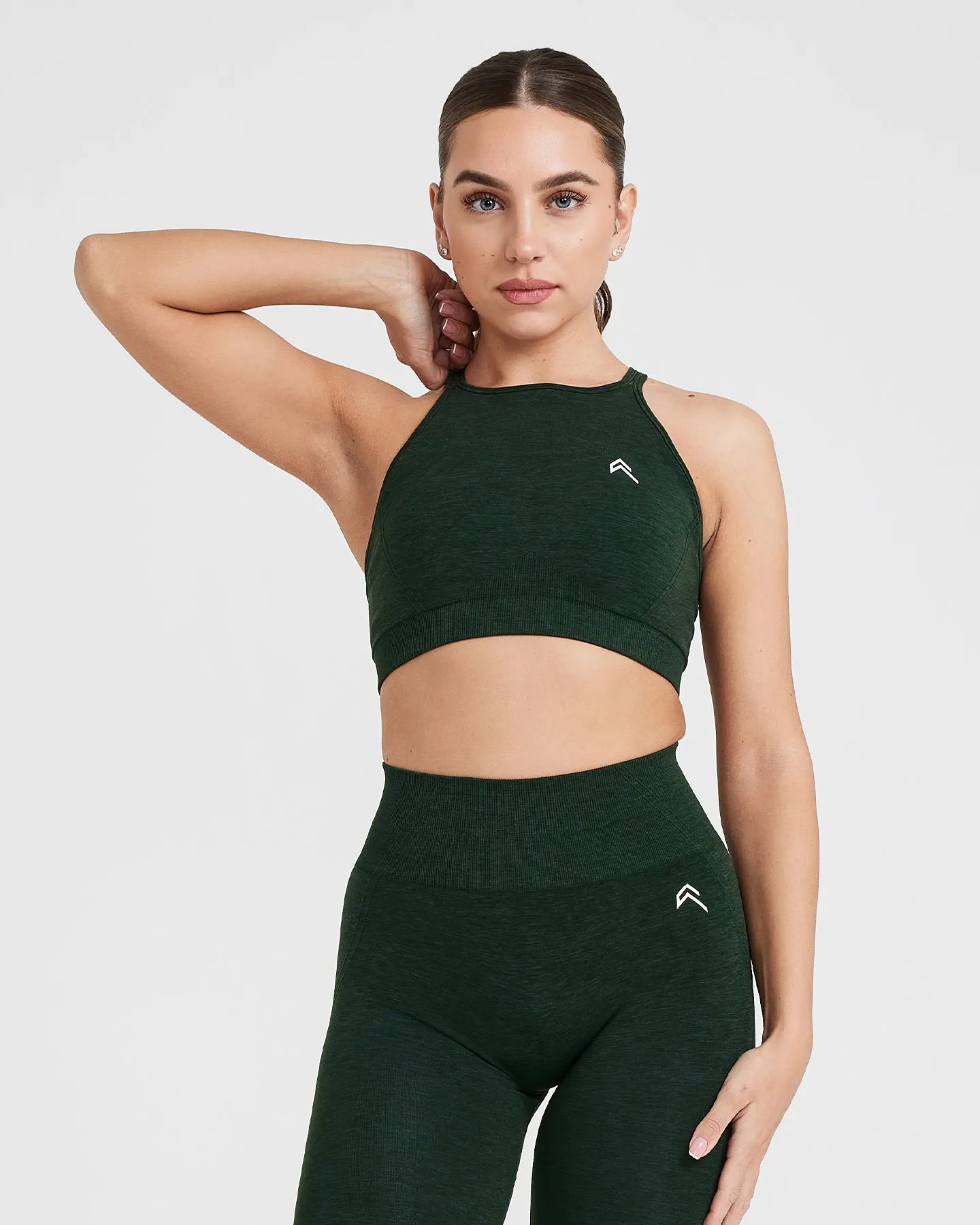 Effortless Seamless High Neck Bralette | Evergreen