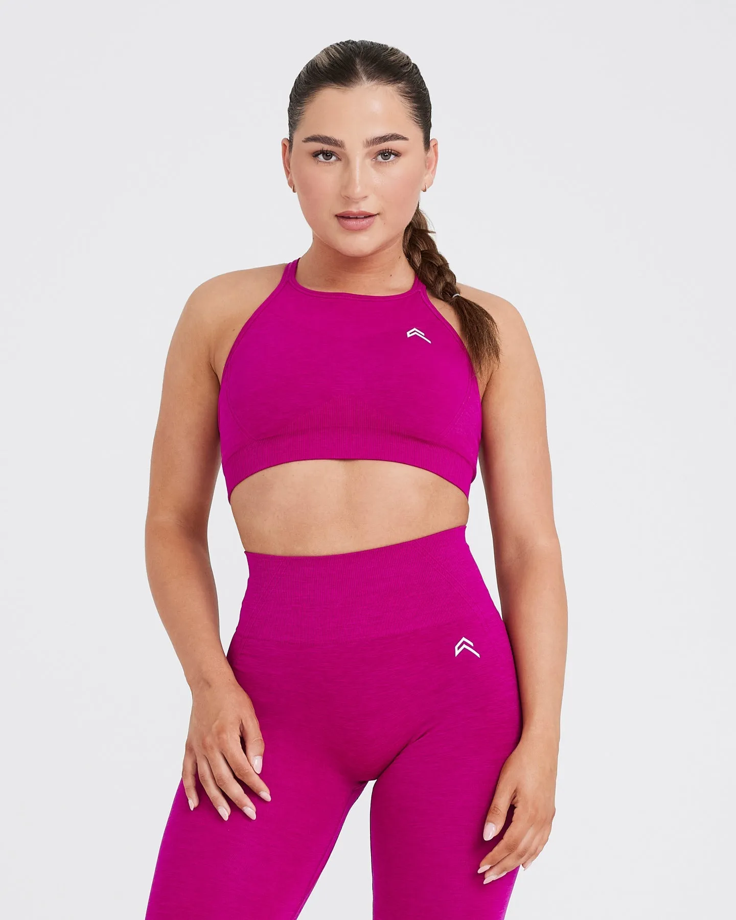 Effortless Seamless High Neck Bralette | Fuchsia