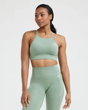 Effortless Seamless High Neck Bralette | Sage