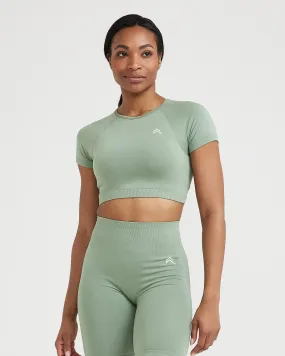 Effortless Seamless Short Sleeve Crop Top | Sage