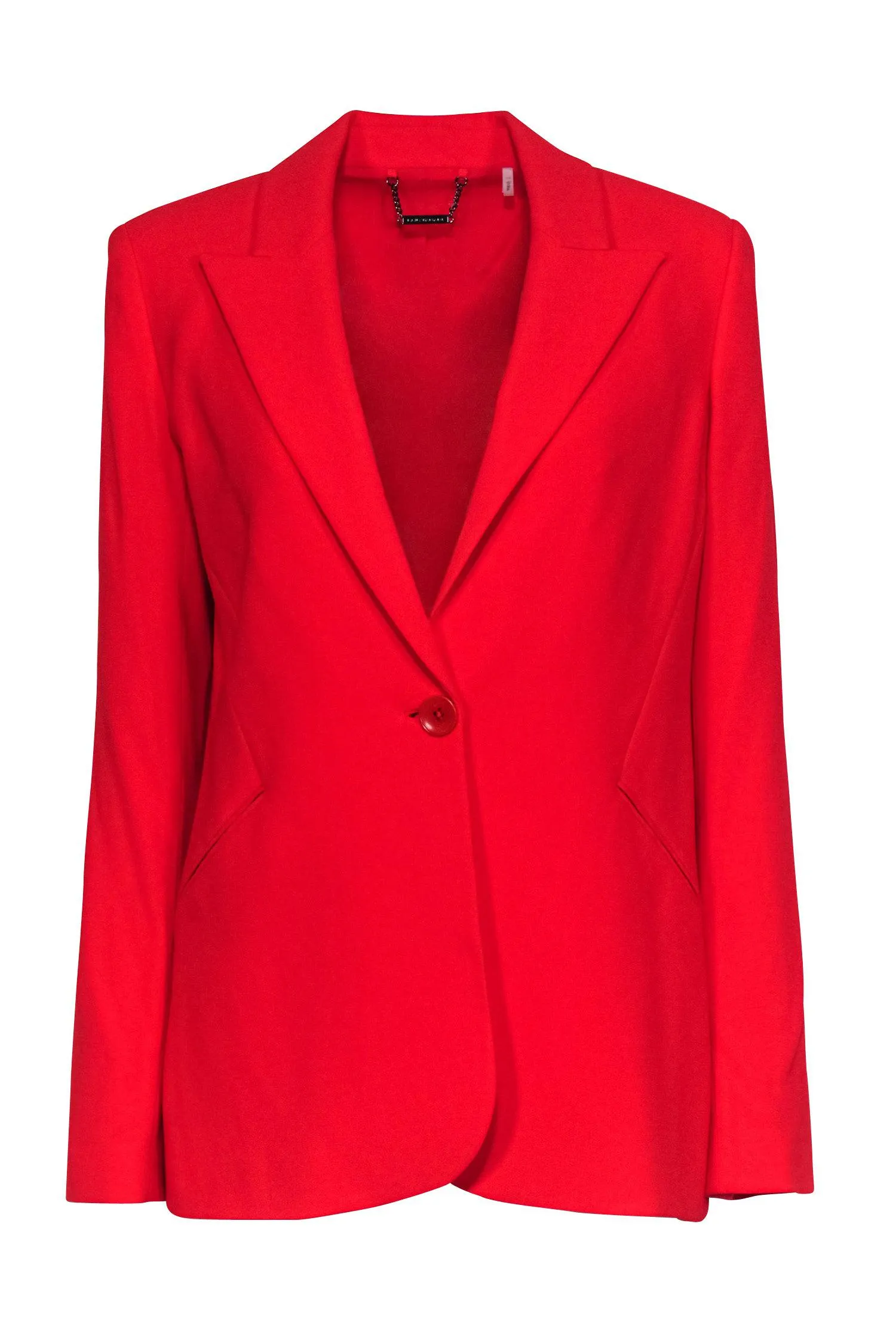 Elie Tahari - Red Buttoned Blazer w/ Ruched Back Sz 10