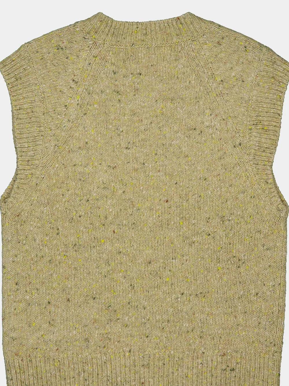 Embroidered Sleeveless Wool Sweater