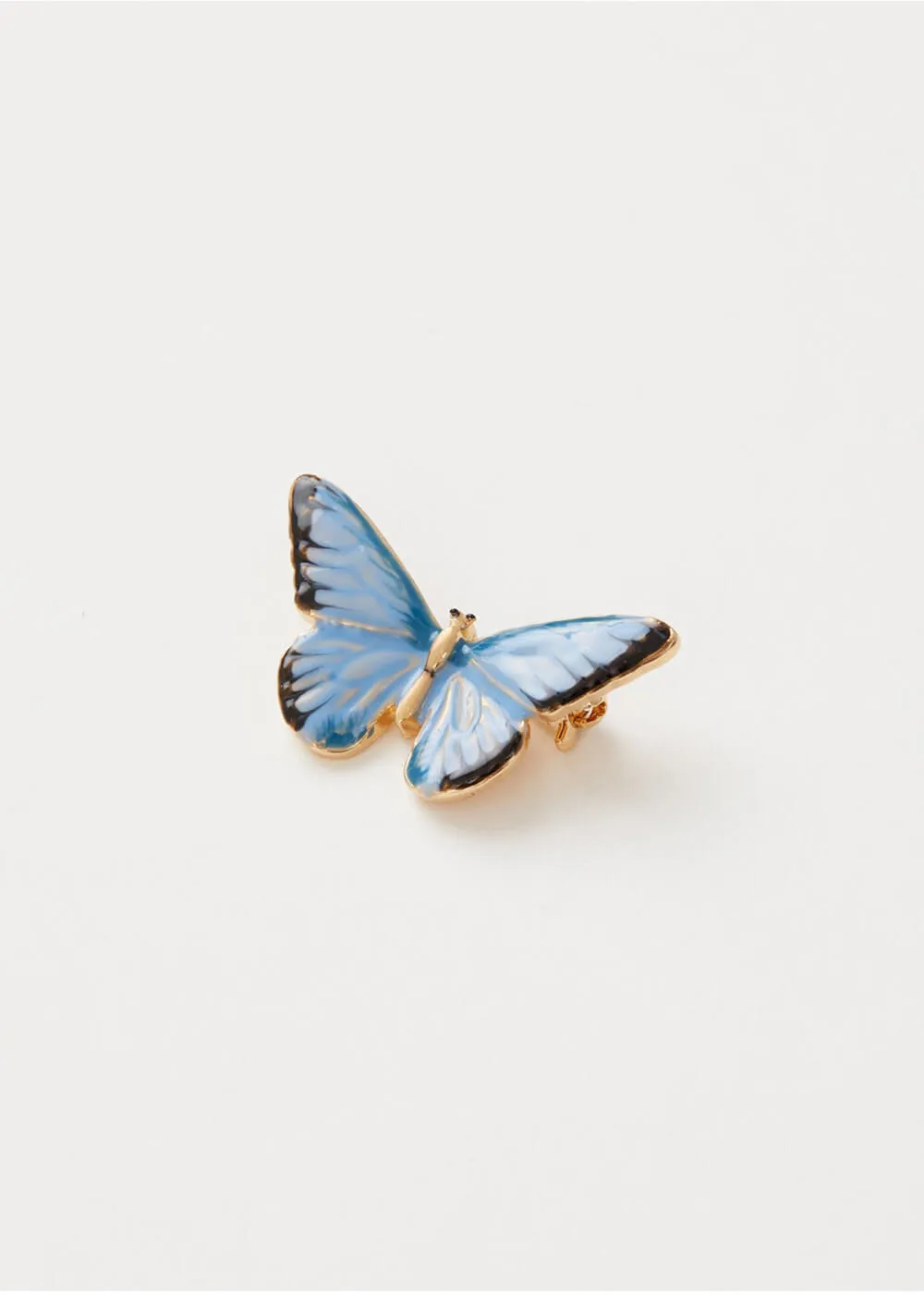 Fable England Blue Butterfly Enamel Brooch