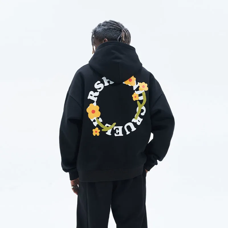 Flower Circle Loose hoodie