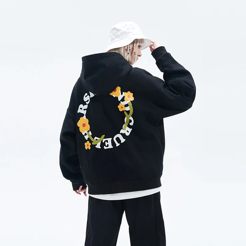 Flower Circle Loose hoodie