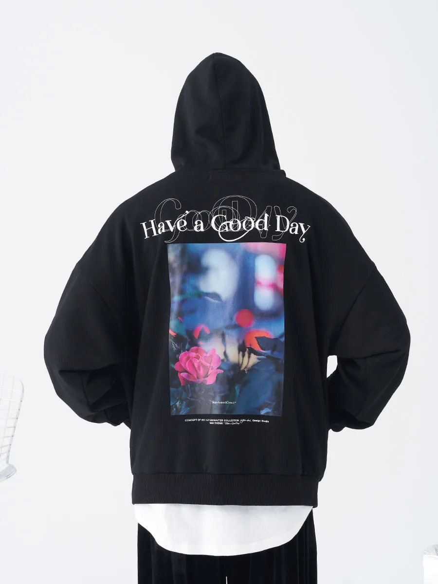 Flowers Photo Print Hoodie